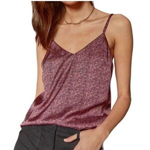 NWT Self Contrast Molly camisole strappy tank in maroon Medium